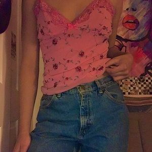Pink Rose Lingerie Tank Top